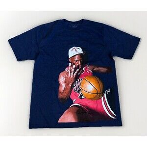 Legendary Michael Jordan NBA Championship 3 Peat Blue Men's T-shirt Medium